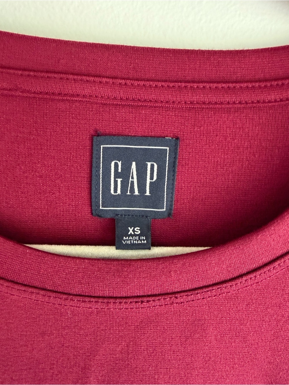 Gap Maternity Burgundy Short Sleeve Nursing Zipper Dress Size XS - Picture 5 of 7